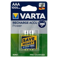 Varta 1000 mAh AAA nabíjateľná batéria 2 ks Varta 1000 mAh AAA nabíjateľná batéria 2 ks