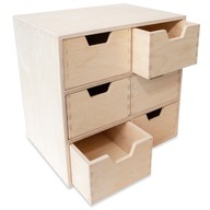 Mini drevená komoda, veľký organizér na písací stôl, šperky, pastelky, 6 zásuviek Mini drevená komoda, veľký organizér na písací stôl, šperky, pastelky, 6 zásuviek