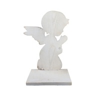 Drevená soška anjela 36 cm, dekorácia na hrob