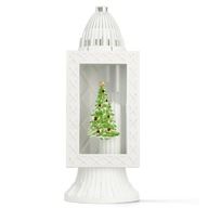 Biela kaplnková sviečka s vianočným stromčekom, 33 cm