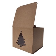 Krabičky na hrnčeky s okienkom, 10 kusov, vianočný stromček