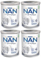 4 x NAN 4 Optipro Plus upravené mlieko 800g