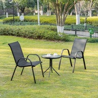 2-dielna záhradná stolička čiernej farby