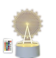 MILL WHEEL 3D USB nočná lampa, 16 LED farieb MILL WHEEL 3D USB nočná lampa, 16 LED farieb