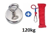 Magnetický držiak HAK, neodýmový magnet 120kg + lano na vyhľadávanie vo vode Magnetický držiak HAK, neodýmový magnet 120kg + lano na vyhľadávanie vo vode