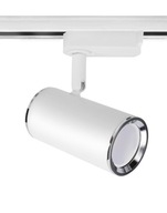 GU10 LED koľajnicový reflektor, bielo-strieborný, 1-fázový GU10 LED koľajnicový reflektor, bielo-strieborný, 1-fázový