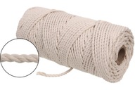 3PLY točená bavlnená šnúrka pre makramé, Ø5, 100 m 3PLY točená bavlnená šnúrka pre makramé, Ø5, 100 m