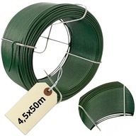 NAPÍNACÍ DRÔT PRE ZÁHRADNÍCKE PLETOVÉ PLOTY PVC 4,5x50M, potiahnutá zelená NAPÍNACÍ DRÔT PRE ZÁHRADNÍCKE PLETOVÉ PLOTY PVC 4,5x50M, potiahnutá zelená