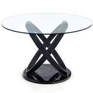 Okrúhly sklenený stôl Glamour OPTICO Black Marble