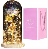 Darček LED Crystal Eternal Rose v skle