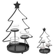 Svietnik na vianočný stromček 29 cm, čierny, VEĽKÝ, VIANOČNÝ