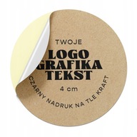 Vaše nálepky s logom 100 ks okrúhle 4 cm personalizované etikety Eco Kraft Vaše nálepky s logom 100 ks okrúhle 4 cm personalizované etikety Eco Kraft