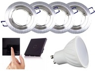 Sada halogénových LED objímok 4x + vypínač + žiarovky Sada halogénových LED objímok 4x + vypínač + žiarovky