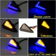Motocyklové LED smerovky svetelný dymový trojuholník