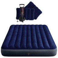 Velúrový nafukovací matrac pre 2 osoby + pumpa Intex 64765