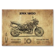 Kawasaki ZRX 1200 darček L kovový plagát Kawasaki ZRX 1200 darček L kovový plagát