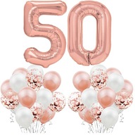 Sada ROSE GOLD k 50. narodeninám balóna ROSE GOLD Sada ROSE GOLD k 50. narodeninám balóna ROSE GOLD