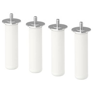 IKEA LATTHET Noha biela/kov 11 cm 4 kusy IKEA LATTHET Noha biela/kov 11 cm 4 kusy