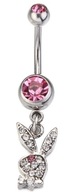 BELLY RING Playboy Bunny Rhinestones SS316L BELLY RING Playboy Bunny Rhinestones SS316L