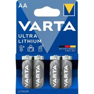 4 x Varta Lithium L91 R6 AA lítiové batérie 4 x Varta Lithium L91 R6 AA lítiové batérie