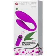 Fialový vibrátor pre páry USB Silicone PRETTY LOVE