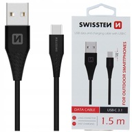 SWISSTEN USB nabíjací kábel USB-C 3.1 1,5m 9mm SWISSTEN USB nabíjací kábel USB-C 3.1 1,5m 9mm