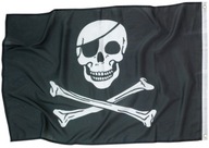 PIRÁTSKA Vlajka Pirátska lebka Jolly Roger Black Halloween 92x60 PIRÁTSKA Vlajka Pirátska lebka Jolly Roger Black Halloween 92x60