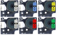 Sada 6 ks pások Dymo D1 9mm 7m, 5 farieb Sada 6 ks pások Dymo D1 9mm 7m, 5 farieb