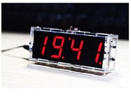 Hodiny s veľkými červenými LED číslicami, teplomer, budík, súprava pre domácich majstrov Hodiny s veľkými červenými LED číslicami, teplomer, budík, súprava pre domácich majstrov