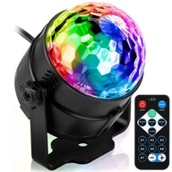 Laserový projektor disco led guľa + RGB svetlá na diaľkové ovládanie pre karnevalový darček