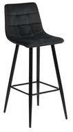 Polstolička, zamatová barová stolička TORE, čierna