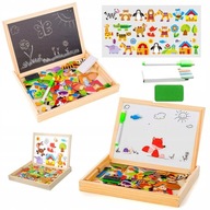 Magnetická tabuľa stierateľná nasucho, obojstranné puzzle + krieda Magnetická tabuľa stierateľná nasucho, obojstranné puzzle + krieda