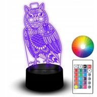 LED NOČNÁ LAMPA SOVA ZVIERATKO 3D VAŠE MENO LED NOČNÁ LAMPA SOVA ZVIERATKO 3D VAŠE MENO