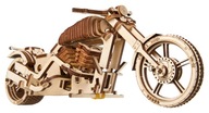 Drevený model motocykla, pohyblivý na montáž