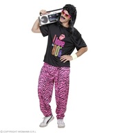 Kostým Disco Rapper Pink Kostým 80. roky Kitsch Neon XXL