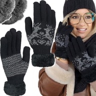 Dámske THICK and WARM zimné rukavice, VLNA, ZATEPLENÉ plyšovým medvedíkom FARBY