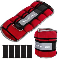 ČERVENÉ NASTAVITEĽNÉ ZÁVAHY 2x 3KG NA RUKY A NOHY ČERVENÉ NASTAVITEĽNÉ ZÁVAHY 2x 3KG NA RUKY A NOHY