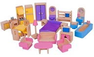 Drevený nábytok pre bábiky Megan 27 ks. Bigjigs 3+