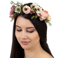 BOHO venček z kvetinovej hlavy, FIALOVÝ svadobný BOHO venček z kvetinovej hlavy, FIALOVÝ svadobný
