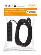 Predlžovací kábel Napájací pásik 4 Zásuvky 10m 3*1,5 mm2 16A 3680W Čierny Predlžovací kábel Napájací pásik 4 Zásuvky 10m 3*1,5 mm2 16A 3680W Čierny