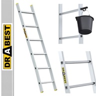 Hliníkový oporný rebrík 1x6 PRO DRABEST + HÁK Hliníkový oporný rebrík 1x6 PRO DRABEST + HÁK
