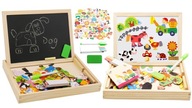 Magnetická tabuľa stierateľná nasucho, obojstranné puzzle + krieda Magnetická tabuľa stierateľná nasucho, obojstranné puzzle + krieda