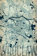 Umelecká vintage mapa Wrocław Plagát 61x91,5 cm Umelecká vintage mapa Wrocław Plagát 61x91,5 cm