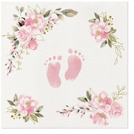 Obrúsky Airlaid BAPTISM - Baby Feet ružové