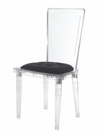 Transparentná stolička CONTAR - čierny vankúš veľ