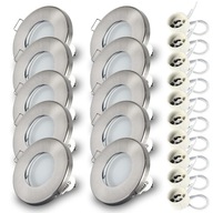 10 x zápustné halogénové podhľadové svietidlo kúpeľňa IP44 + LED 7W 3000K INOX 10 x zápustné halogénové podhľadové svietidlo kúpeľňa IP44 + LED 7W 3000K INOX