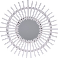Ozdobné závesné zrkadlo 50cm okrúhle biele