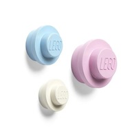 LEGO Nástenné vešiaky ružová modrá biela 3 ks LEGO Nástenné vešiaky ružová modrá biela 3 ks