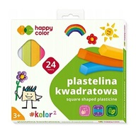 Školský plastelínový štvorec 24 farieb HAPPY COLOR