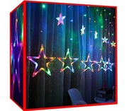 Svetelný záves Vianočné hviezdy Garland Viacfarebné LED svetlá cencúle